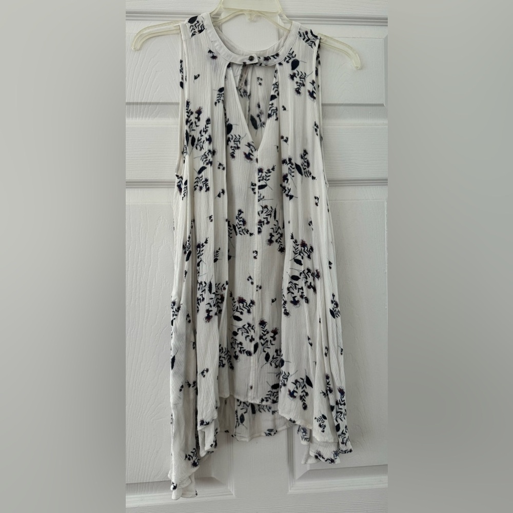 Free People flowy floral tunic length top